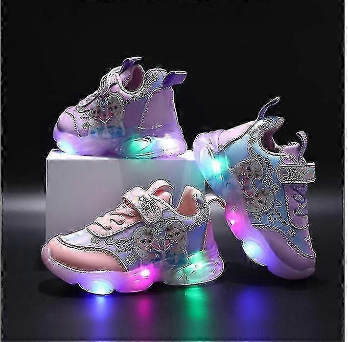 "Princess Kids Light Shoes Girls Children's Led Casual Sneakers"