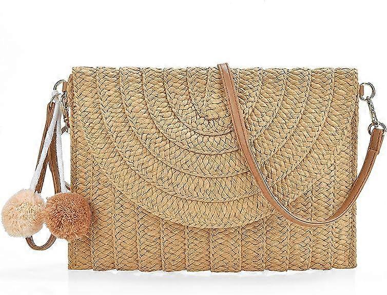المنسوجة الخوص مخلب حقيبة القش محفظة للفتيات الصيف شاطئ كروس بودي حقائب اليد