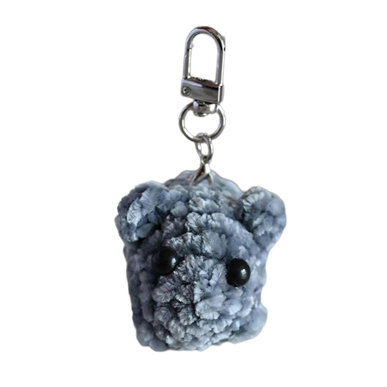 Croșetat Hamster Breloc Unic Breloc Charm Geantă Pandantiv cu fundițe Decor Accesoriu perfect pentru obiecte personale mici