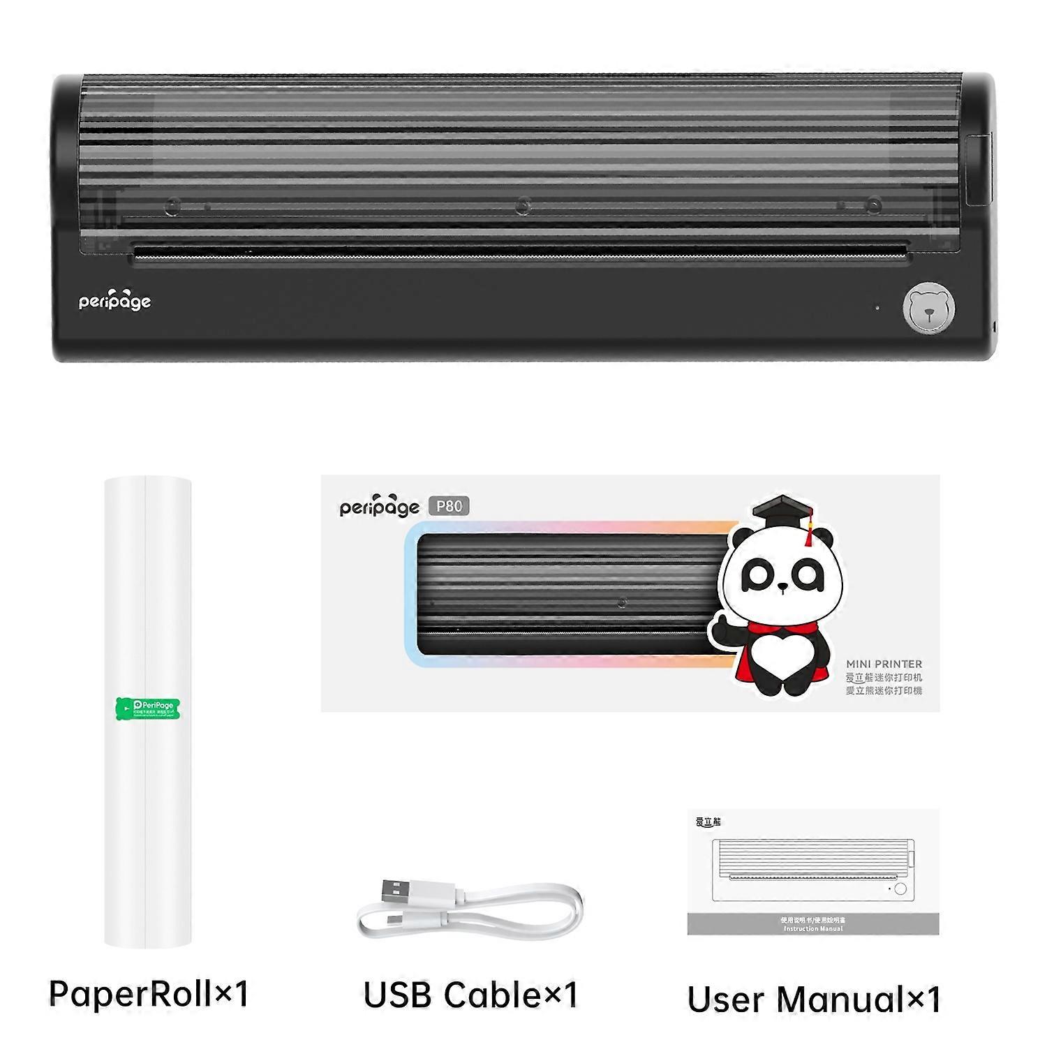A4 Paper Printer Direct Thermal Transfer 300dpi Wireless Printer Mini Mobile Photo Printer USB BT Co