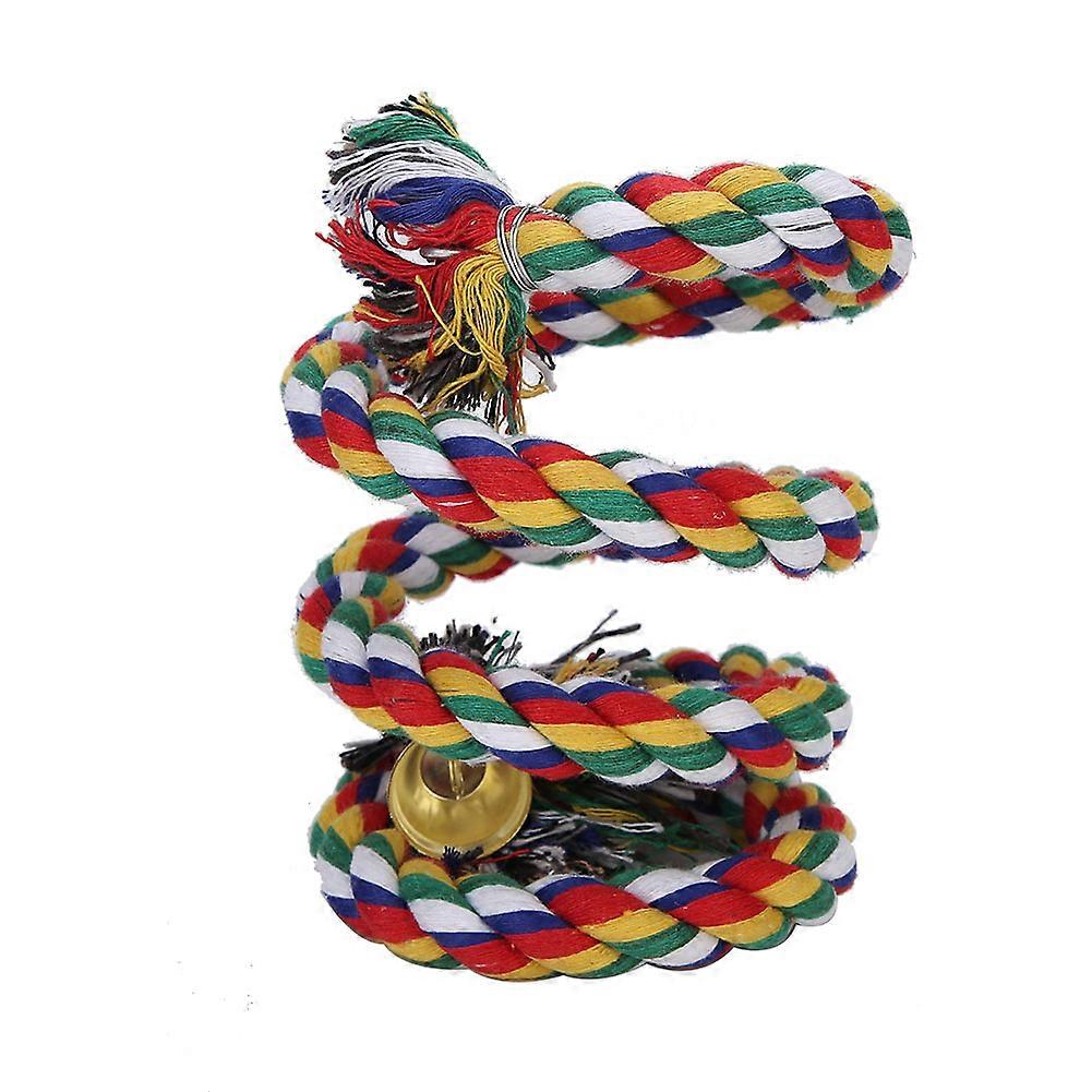 Colorful Hanging Cotton Rope Bird Standing Harness Parrot Chewing Climbing Rope Toys