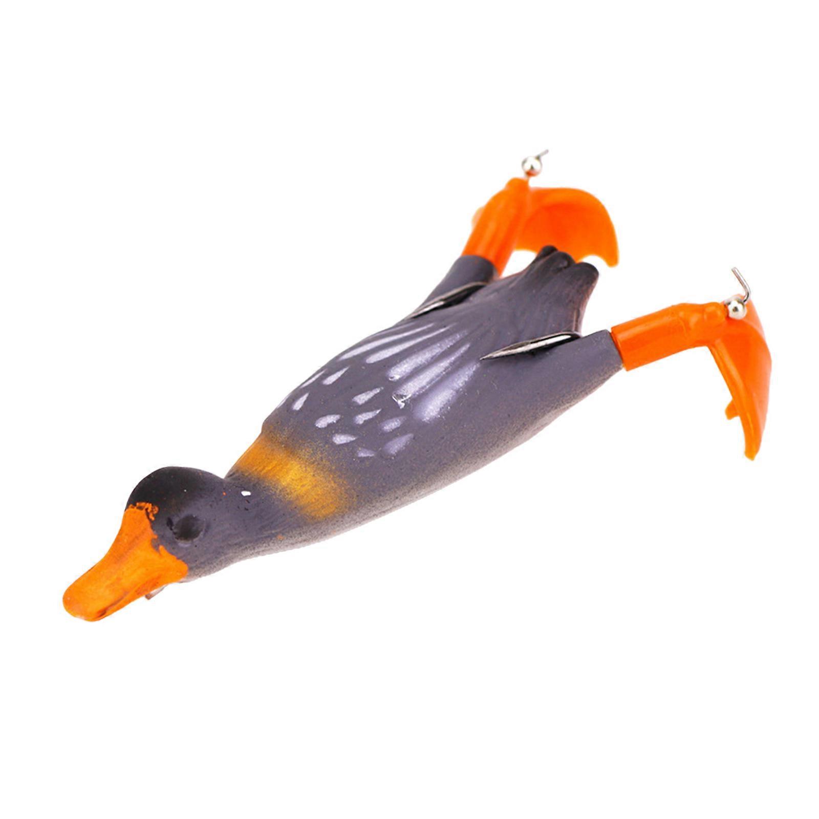 Duck Lure Soft Silicone Fishing Hooks , Propeller Floating Duckling Swimming for