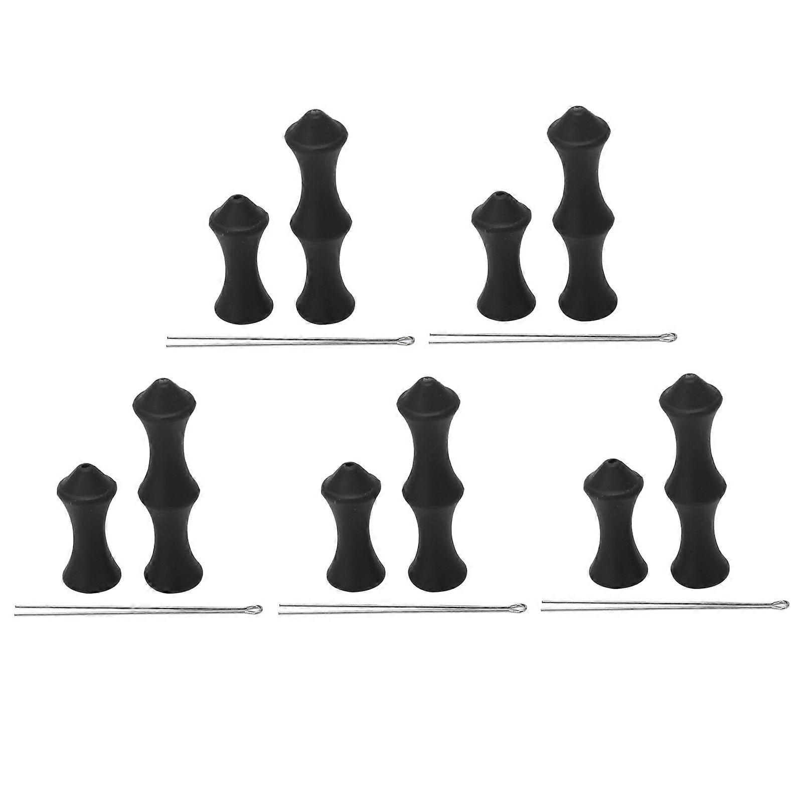 5 Sets Bowstring Tabs Guard Soft Silicone Archery Fingers Protector with Mounting Pin for Outdoor Shooting