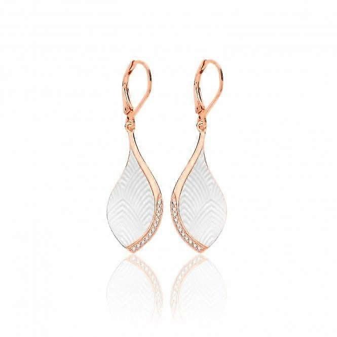 Silver & Co Rose Gold Plated Mother of Pearl Cubic Zirconia Earrings SEG0088R