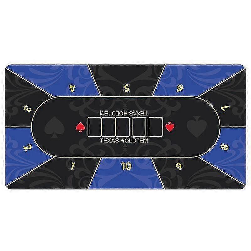 "120x60 سم الأزرق والأسود عشرة يد تكساس هولدم مفرش المائدة المطاط الجدول حصيرة كازينو"