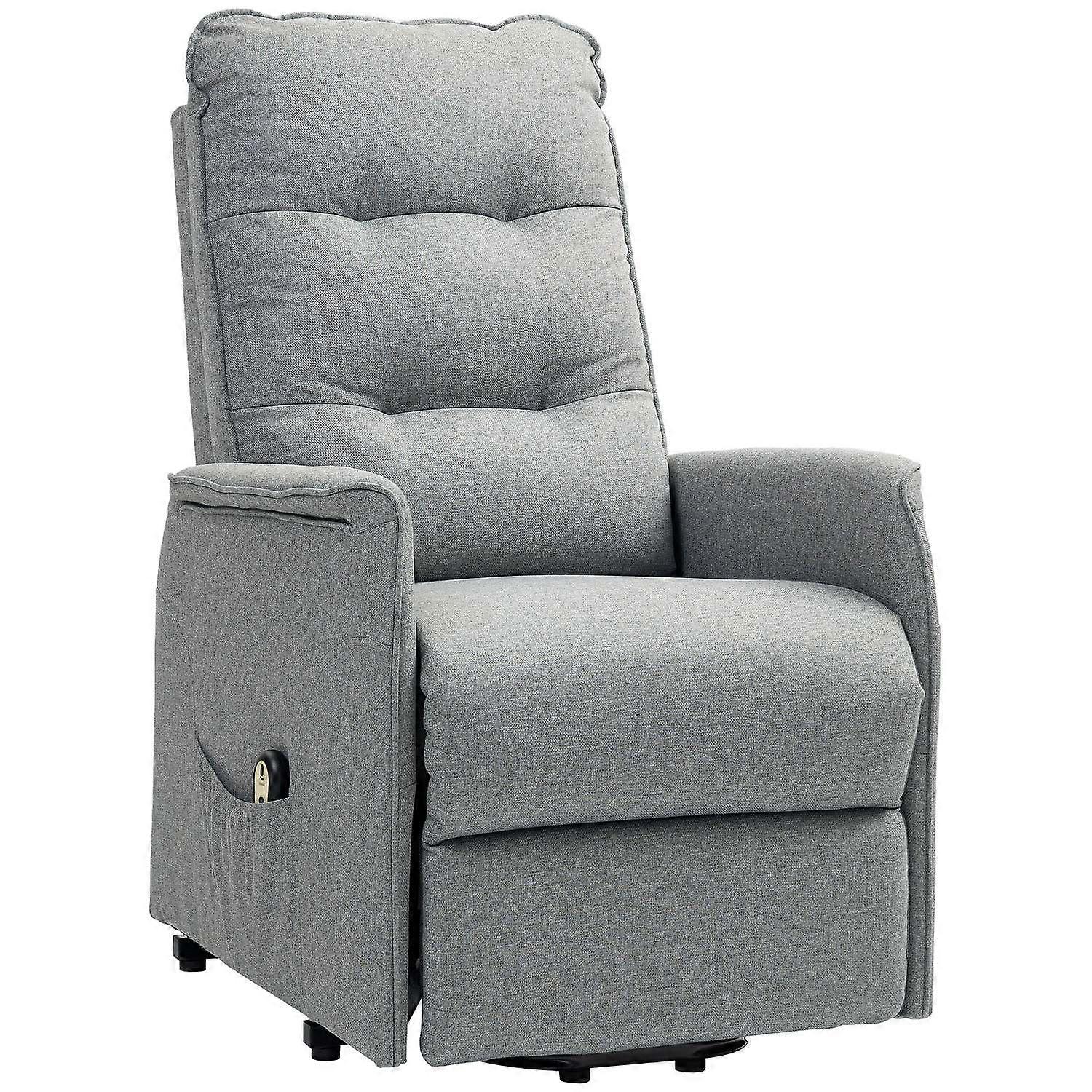 Electric TV armchair with standing aid, relaxation armchair with reclining function, TV armchair with remote control, side panel