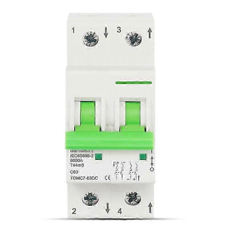 DC550V Solar PV Circuit Breaker 2P 63A Mini Circuit Breaker for PV System Short Circuit Protector