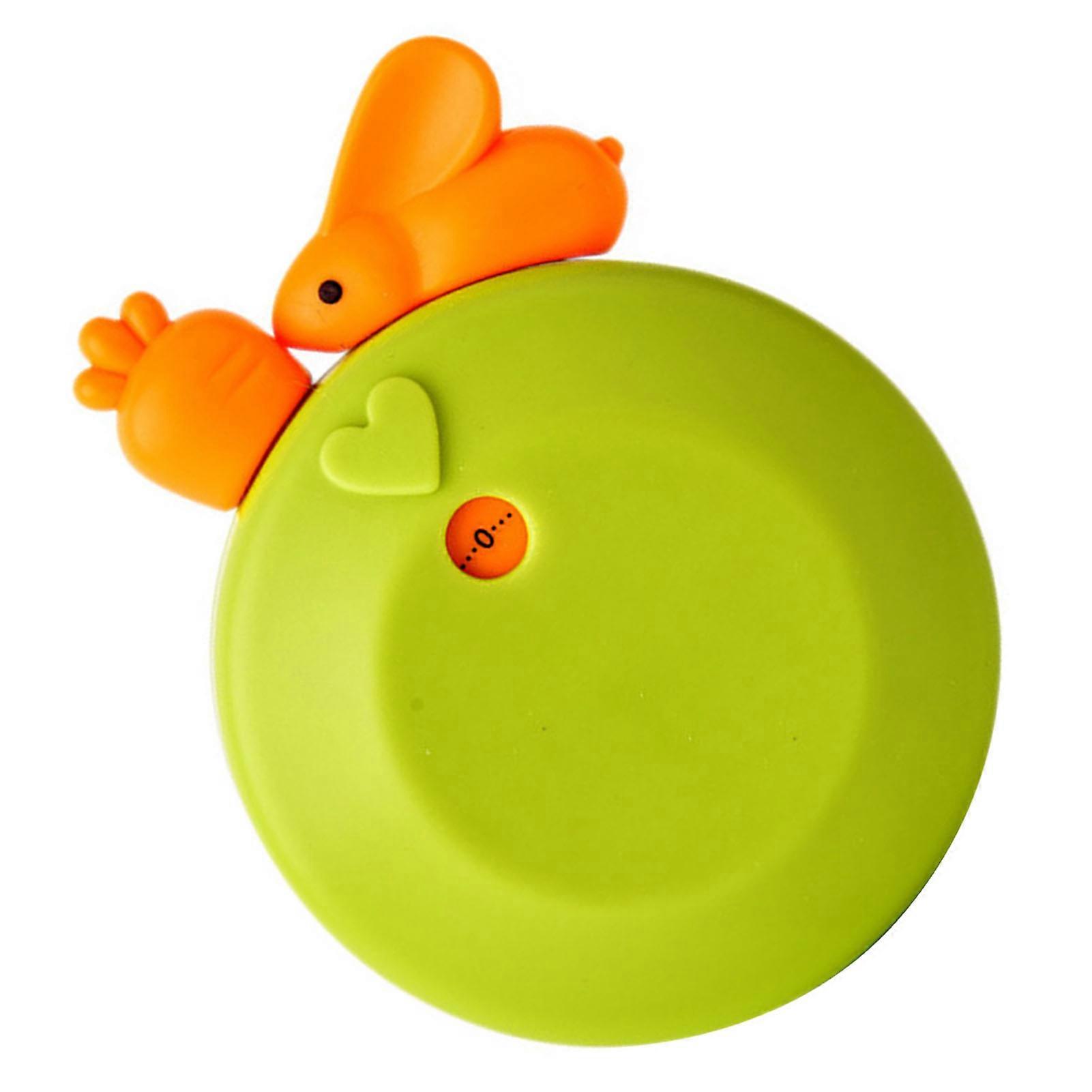 Kitchen Timer Cute Cartoon Adsorption Type Mechanical Countdown Timer for Classroom Home Laboratory Reading Room Green 