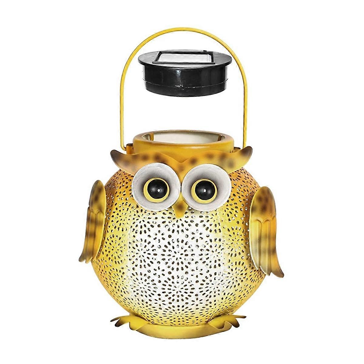 1Pcs Iron Art Solar Owl Ground Light Crafts Garden Decorative Lamp