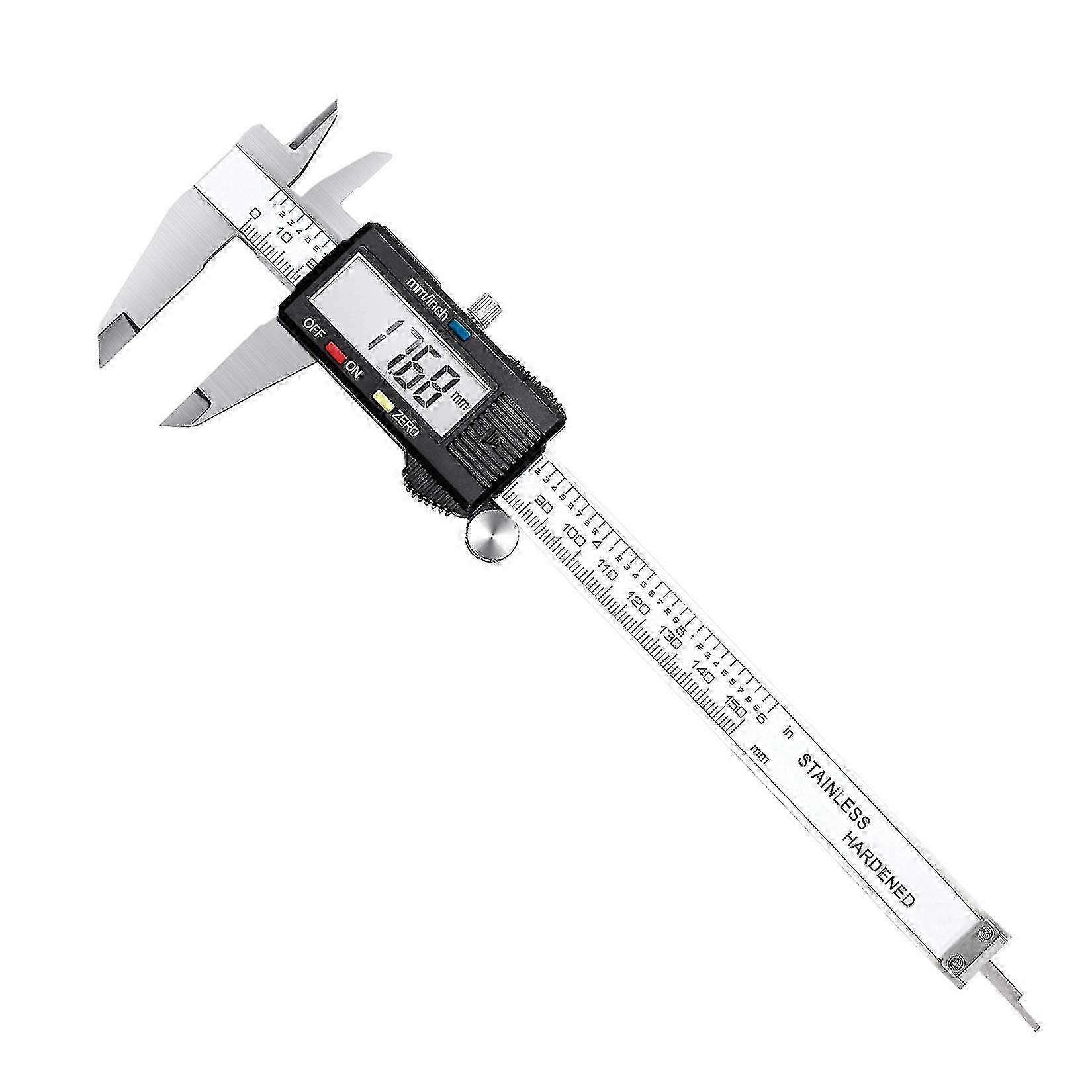 2025 - Paquímetro digital, paquímetro de aço inoxidável de 150 mm / 6 polegadas, nônio digital eletrônico