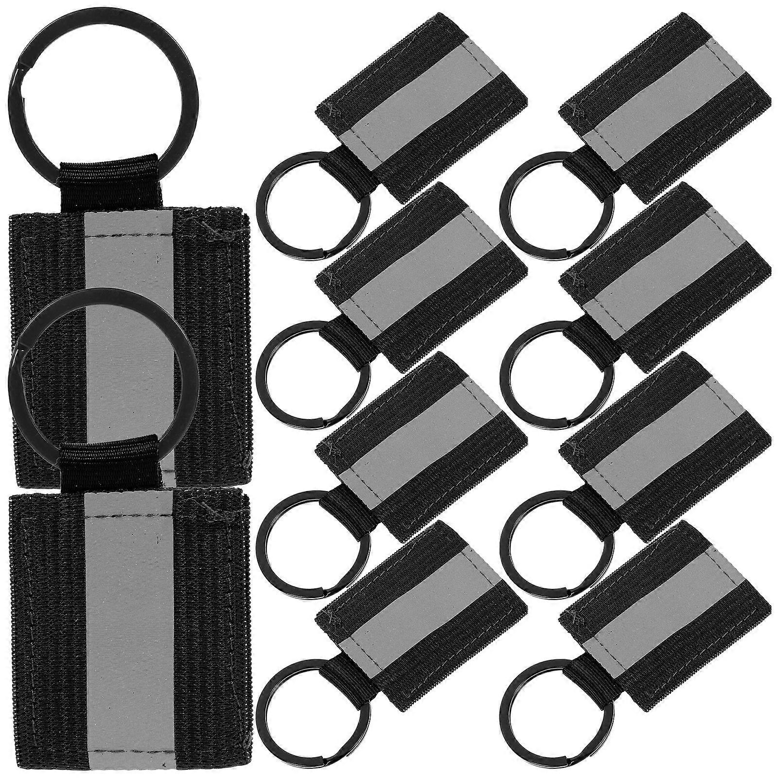 10Pcs Reflective Zipper Pulls  Reflective Key Holder Tags Stylish Pendant Keychain Reflectors
