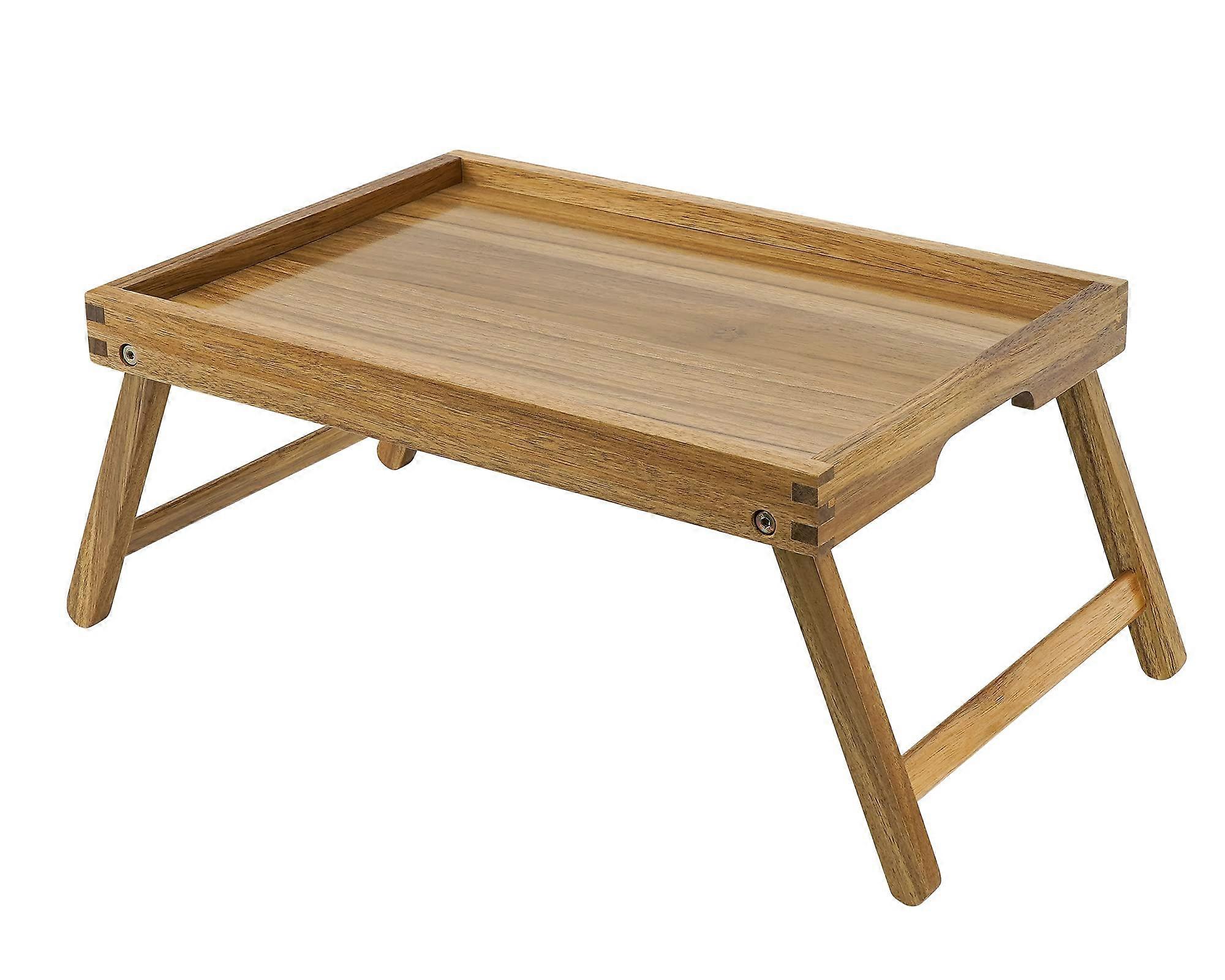 Wooden Bedside Table Tray for Dining and Laptops