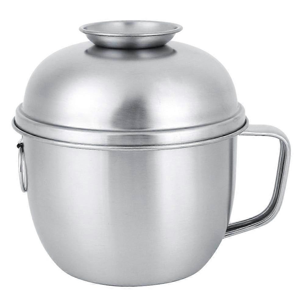 Stainless Steel Noodles Bowl Soup Pot with Lid, 2.5L Capacity for Mixing and Lunch Prep, Durable and Easy to Clean