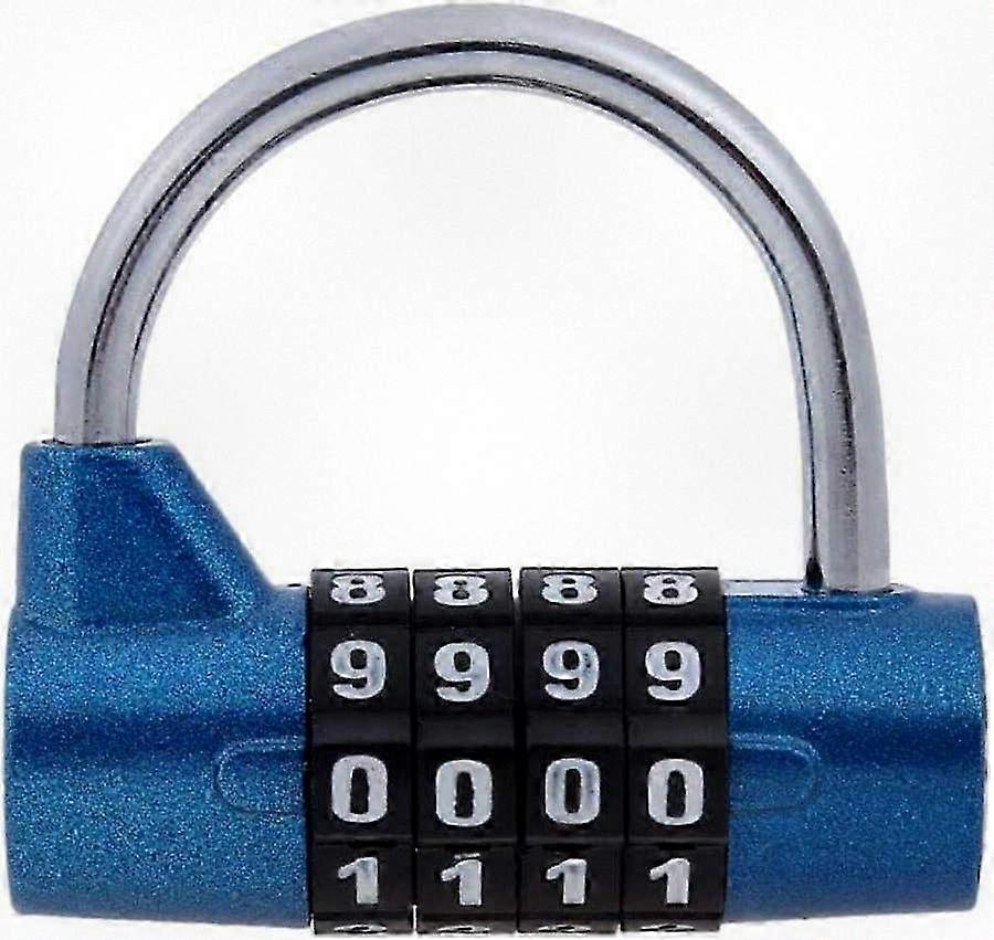 4-Digit Resettable Security Lock for Gym, Outdoor, Fence, Gazebo, and Garage (Blue)