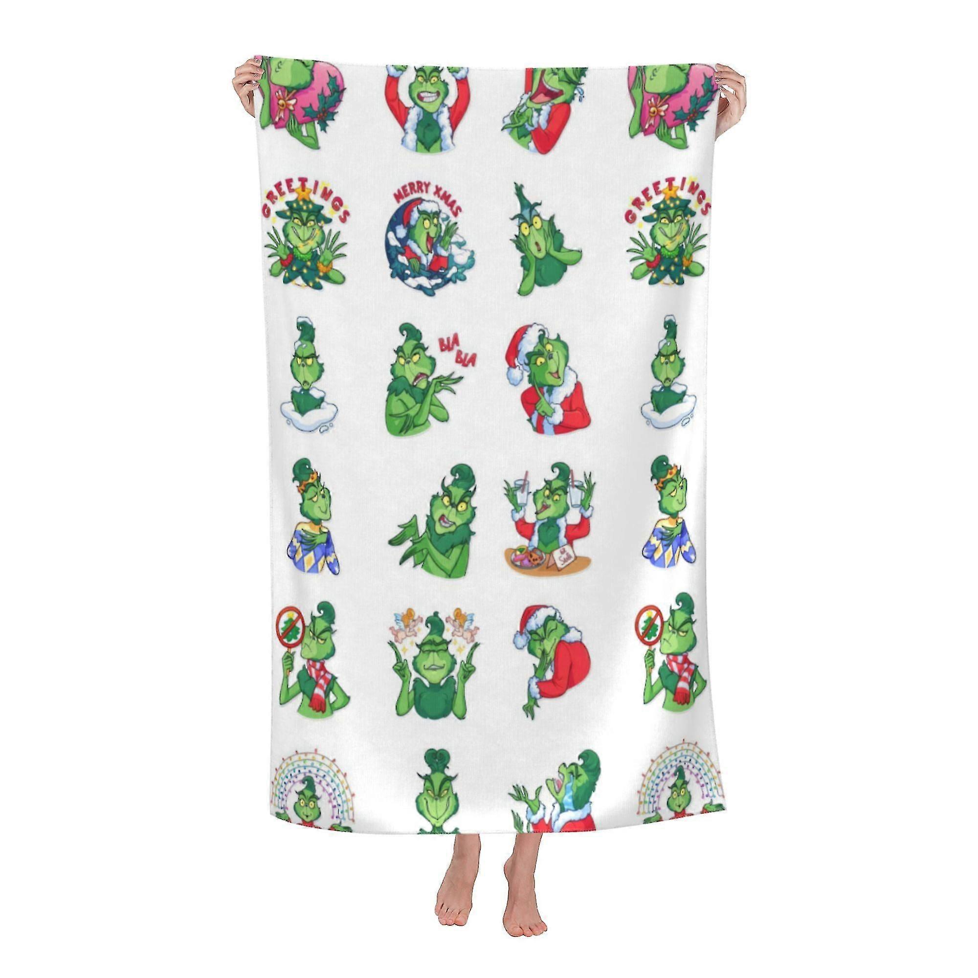 The Grinch Beach Towel, Large Microfiber Bath Towel #uv9m