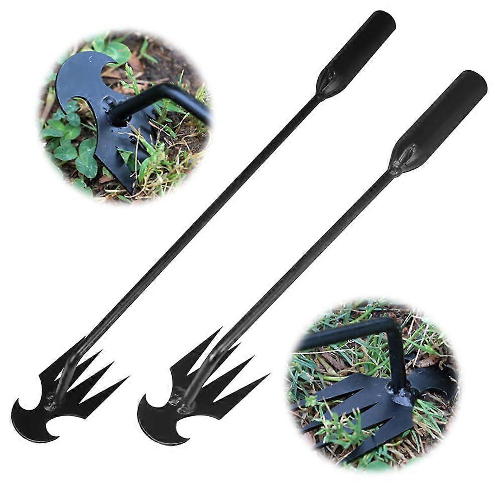 Weed Puller Tool 2024 Upgrade 4-Teeth Dual-Purpose Manual Weeder for Garden, 10.6in–19.7in