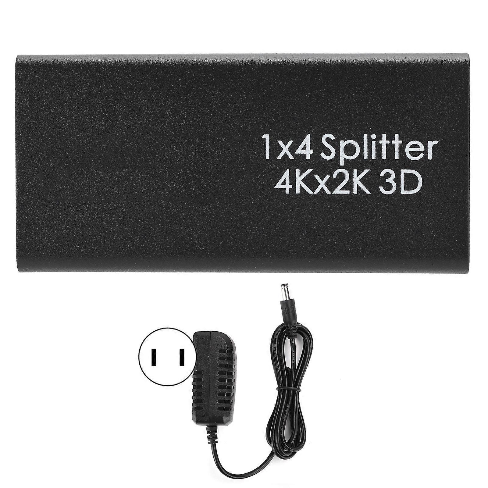 HDMI 1 In 4 Out Splitter 1.4 4K 2K 1x4 Distributor 100‑240V Fast Transmission No Delay