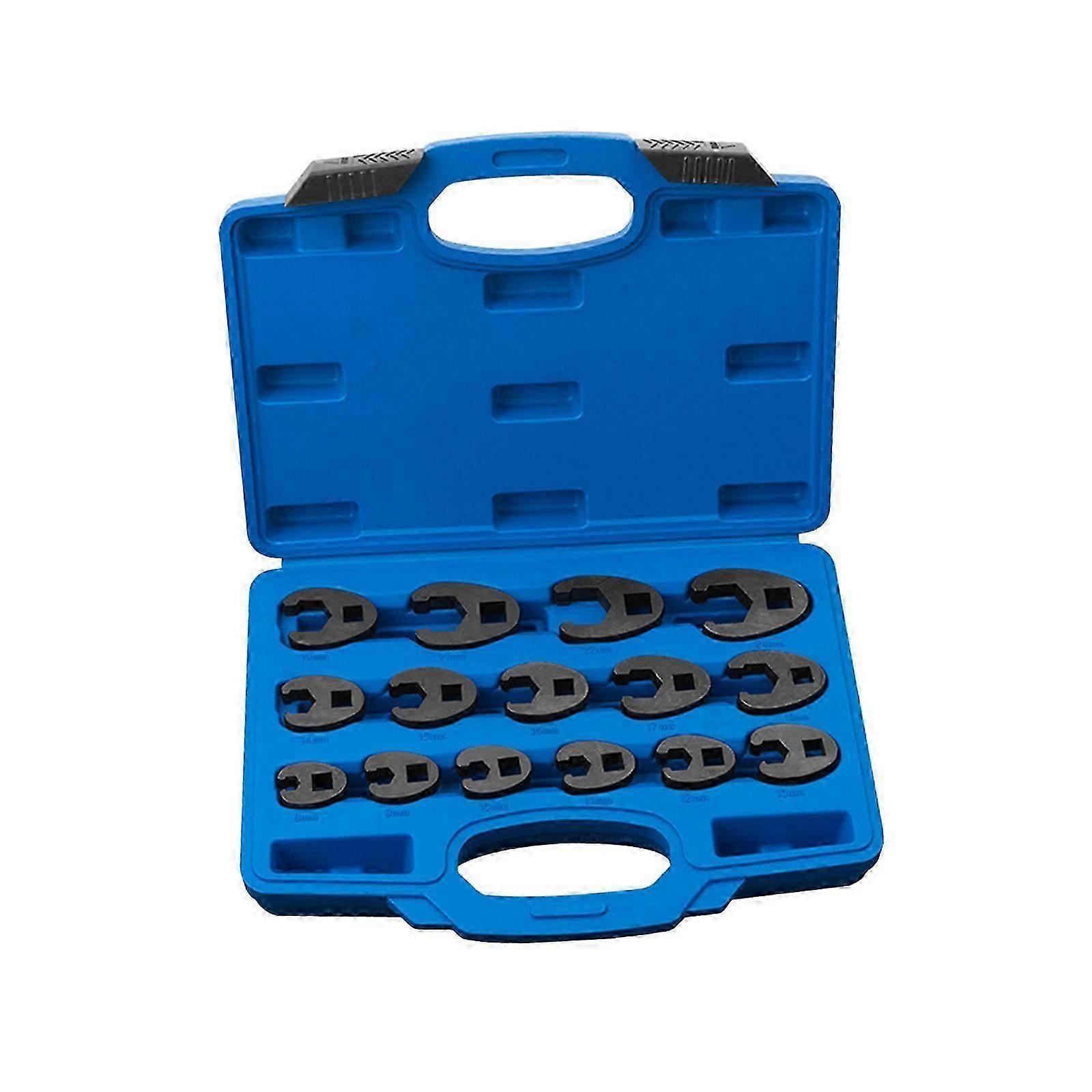15x Crowfoot Wrench Set Hand Tool Machine Tools Repair Tools Portable 8-24mm