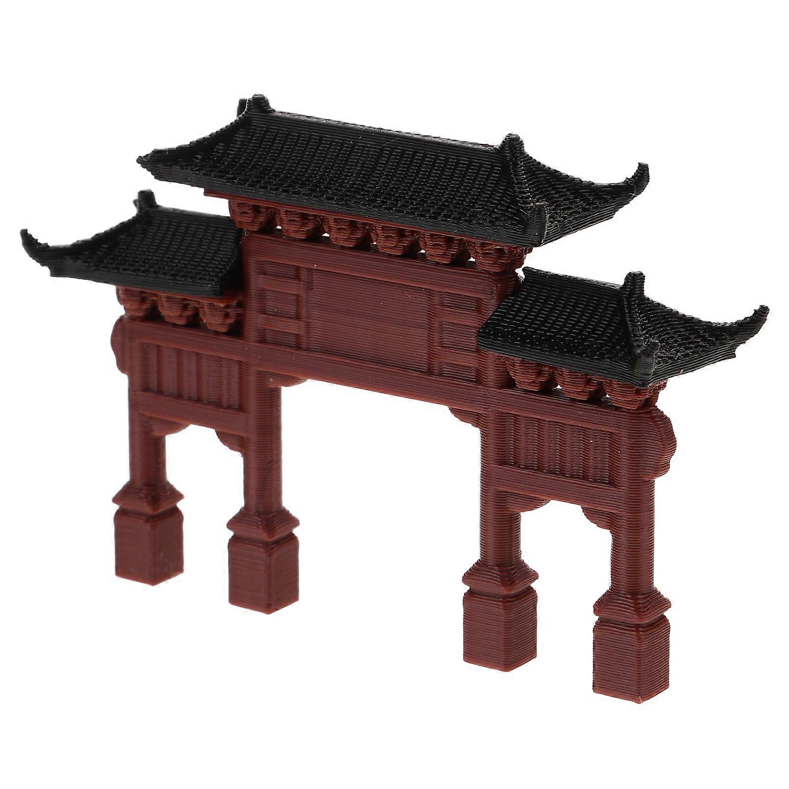 Chinese Mini Building Model Memorial Gate Statue Micro-landscape Decor Mini Torii Model