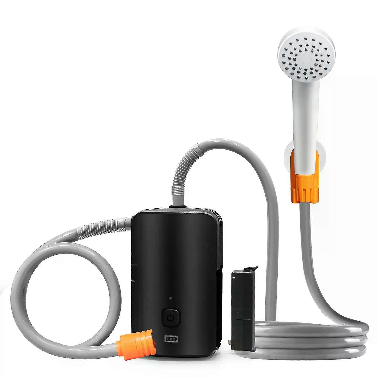 Portable Camping Shower Electric Shower Pump with Battery Power Display 2 Flow Mode 4400mAh USB Rechargeable Shower Kit