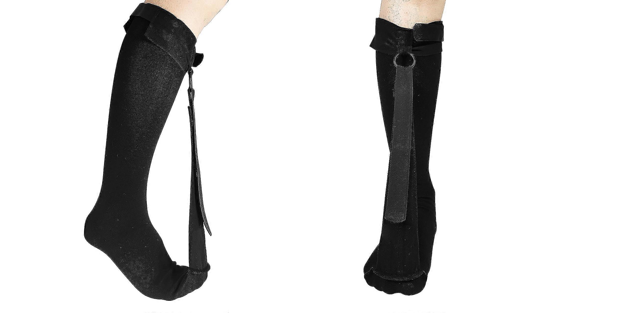 Plantar Fasciitis Stretch Sock Foot Drop Orthotics Set Of 2 Black Large Compression Socks Foot Support