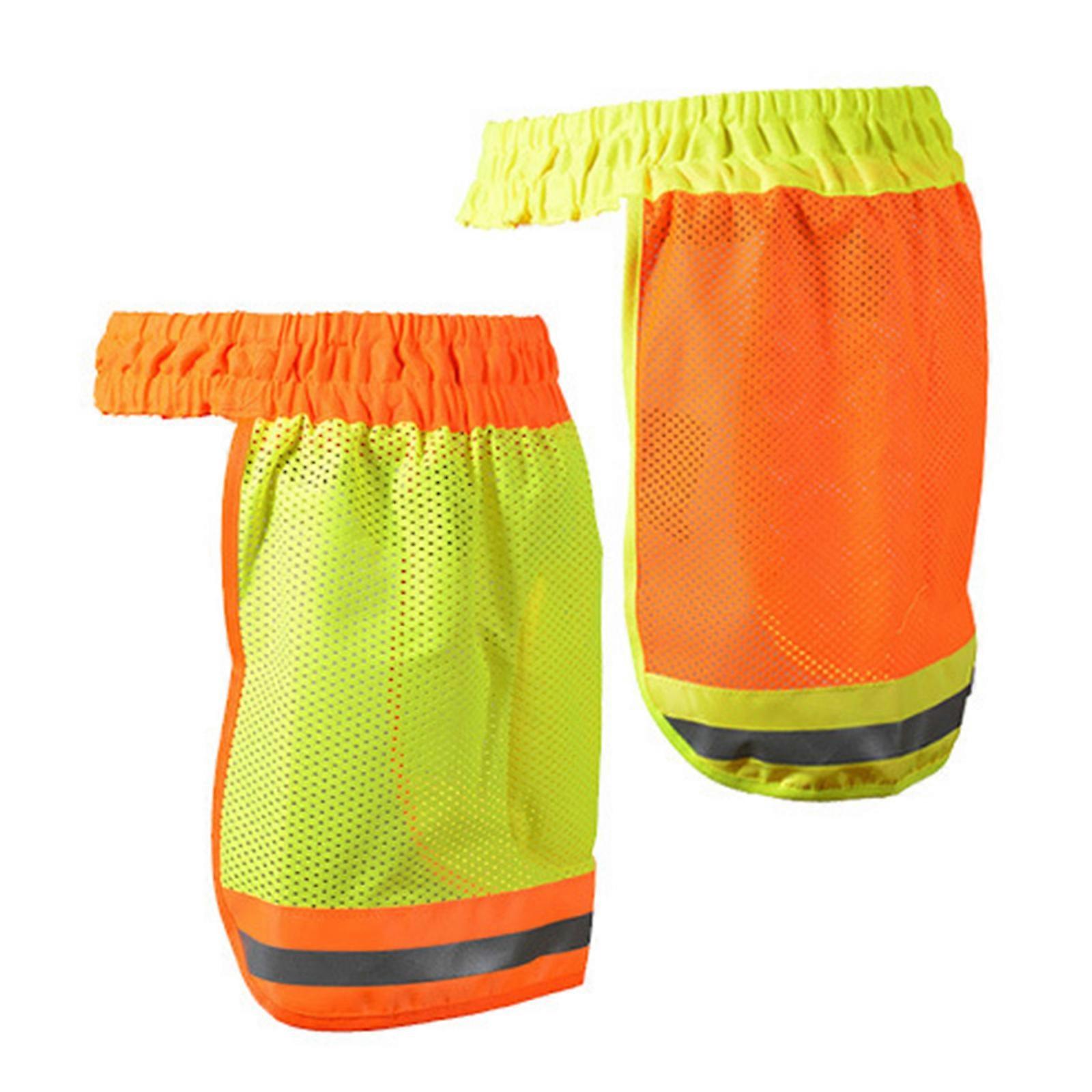 Neck Shield SunVisor with Reflective Stripe for Construction Site High Visibility Tangerine Yellow Outdoor Activity