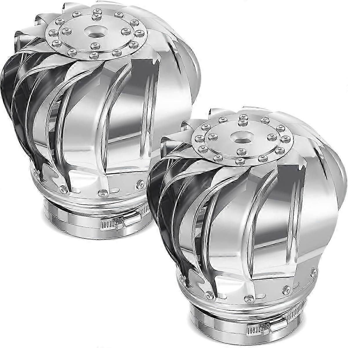 2 Pcs 110mm Non Power Roof Ventilator Wind Turbines Attic Air Vent for Houses Factory Attic Farm Lea