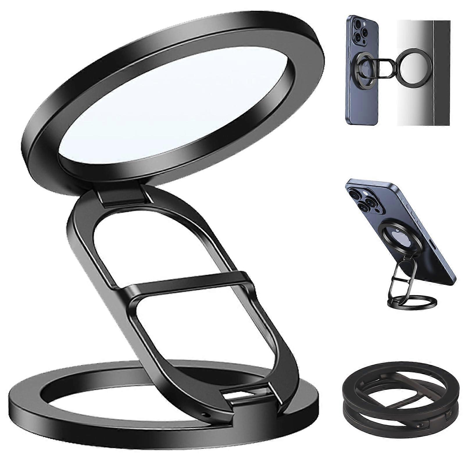 Double Side Magnetic Phone Holder, Gym Phone Mount for Mag iPhone & Android (Gold Grey)