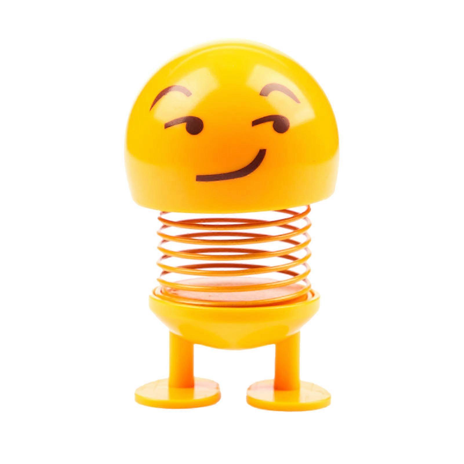 Spring Bobble Head Toy Lovely Face Reduce Driving Fatigue Emotion Doll Decoration for Car Office Desktop Type 1