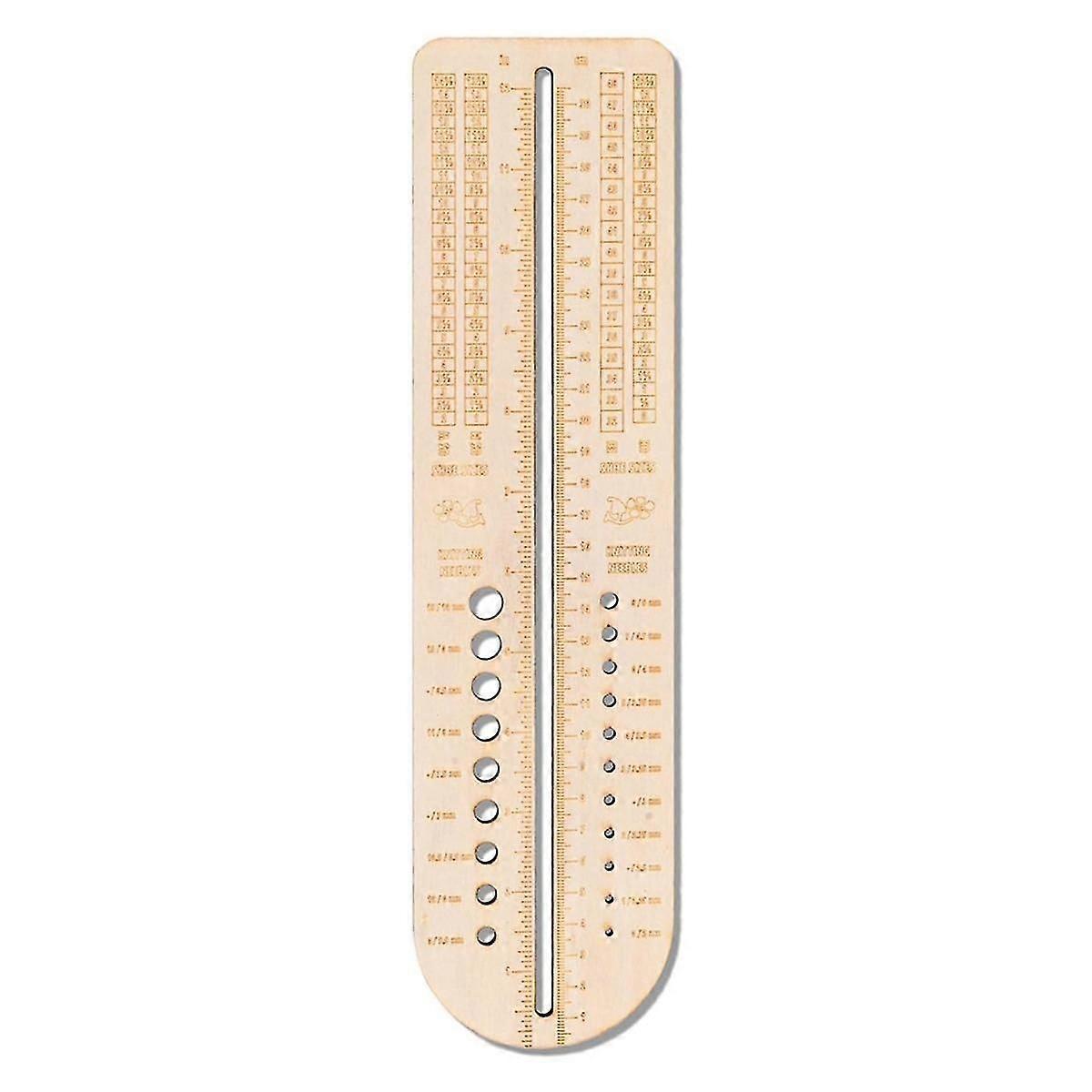 Wooden Sock Blockers for Knitting Needle Gauge Crochet Size Measurement Ruler Weaving Tool Needle M