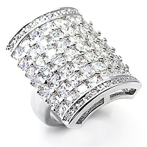 Ring AAA GRD CZ Clear 7X116 for Women Style Rhodium