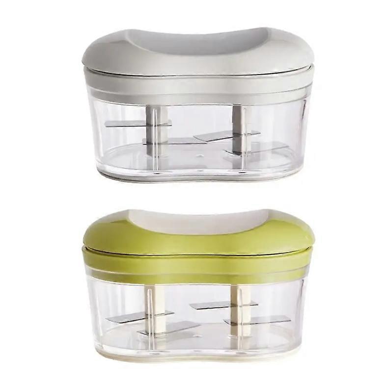 2 Color Food Chopper Manual Garlic Mincer Onion Vegetable Chopper Easy to Hand Push Cut