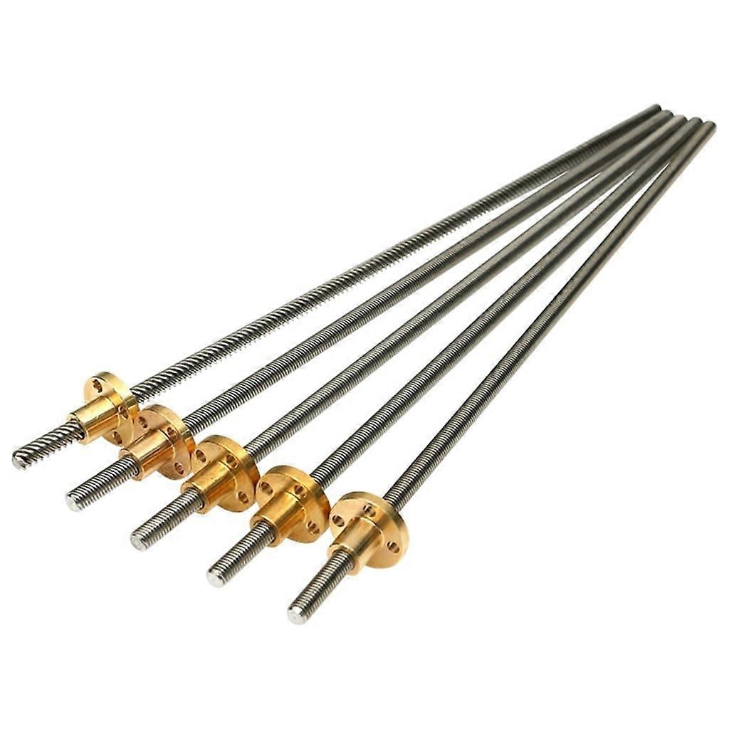 Lead Screw T6 for 3D Printers, Trapezoidal Rod with 1mm Pitch, Available in 1mm/2mm/4mm/6mm Sizes, Copper Nut Included
