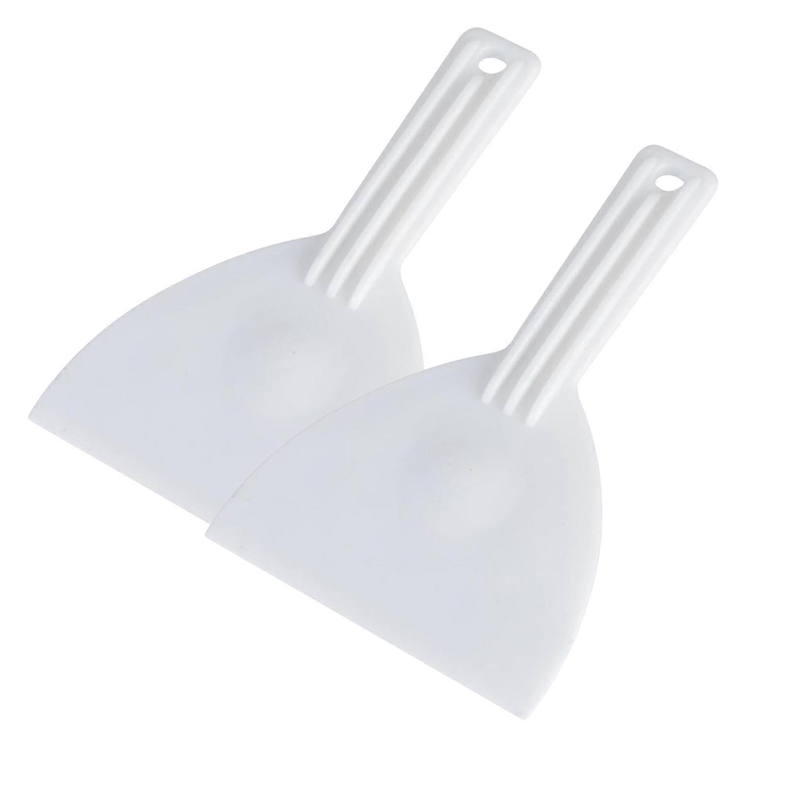 Set Of 2 Plastic Dough Scraper for Safe Food Handling Ergonomic Handle Triangle Spatula Practical White Cake Divider