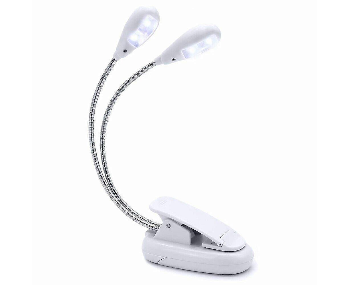 Portable Double-Head LED Clip Light for Musicians - USB/Battery Powered Reading Light for Music Stands