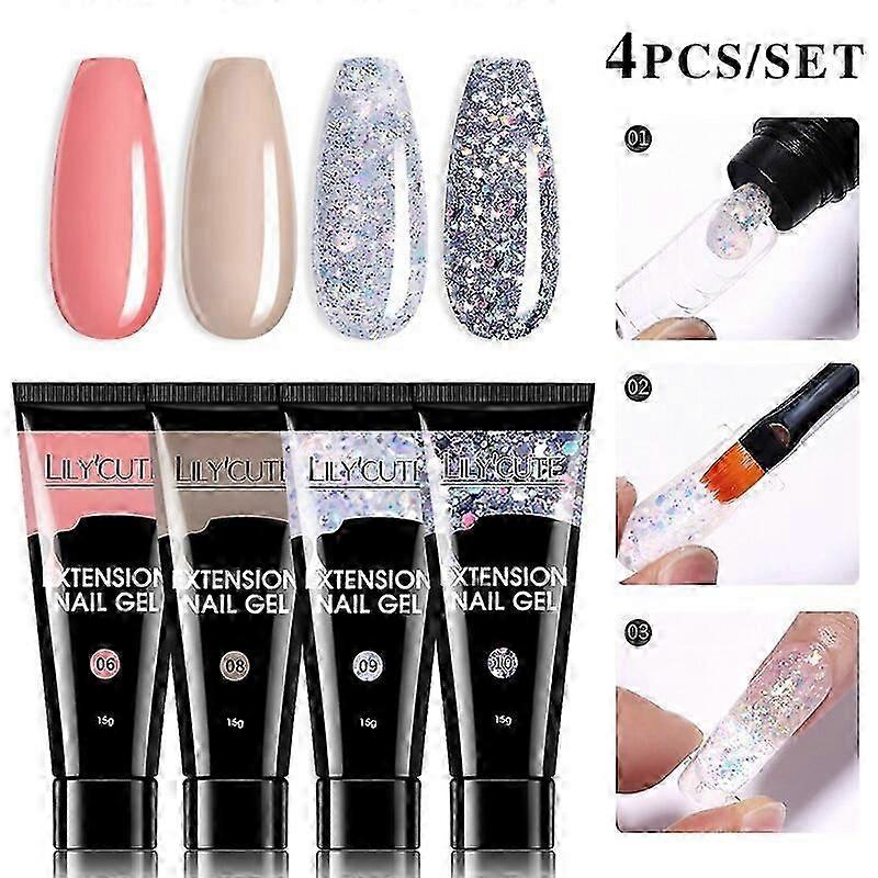 エクステンションジェルネイルポリッシュキットクイックエクステンションマニキュアジェルセットフィンガーエクステンドモールドネイルブラシネイルアートツールセット用品55245-16