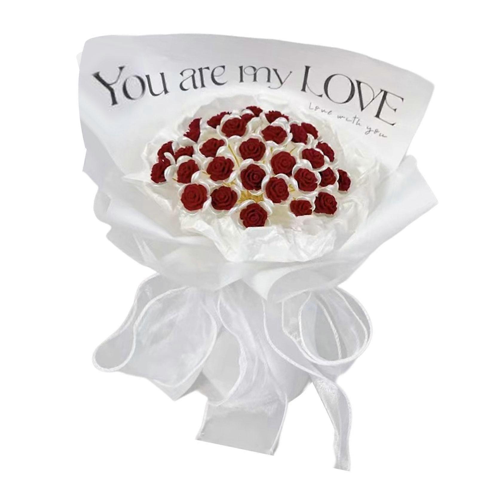 DIY Simulation Rose Flower Bouquet Eternal Blessing 19 Pieces Small Rose