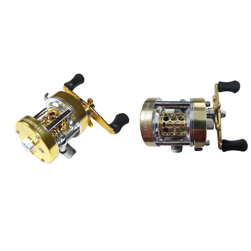 2 adet W300 Sol / Sağ Baitcasting Balıkçılık Makarası 5.0: 1 Dişli Oranı