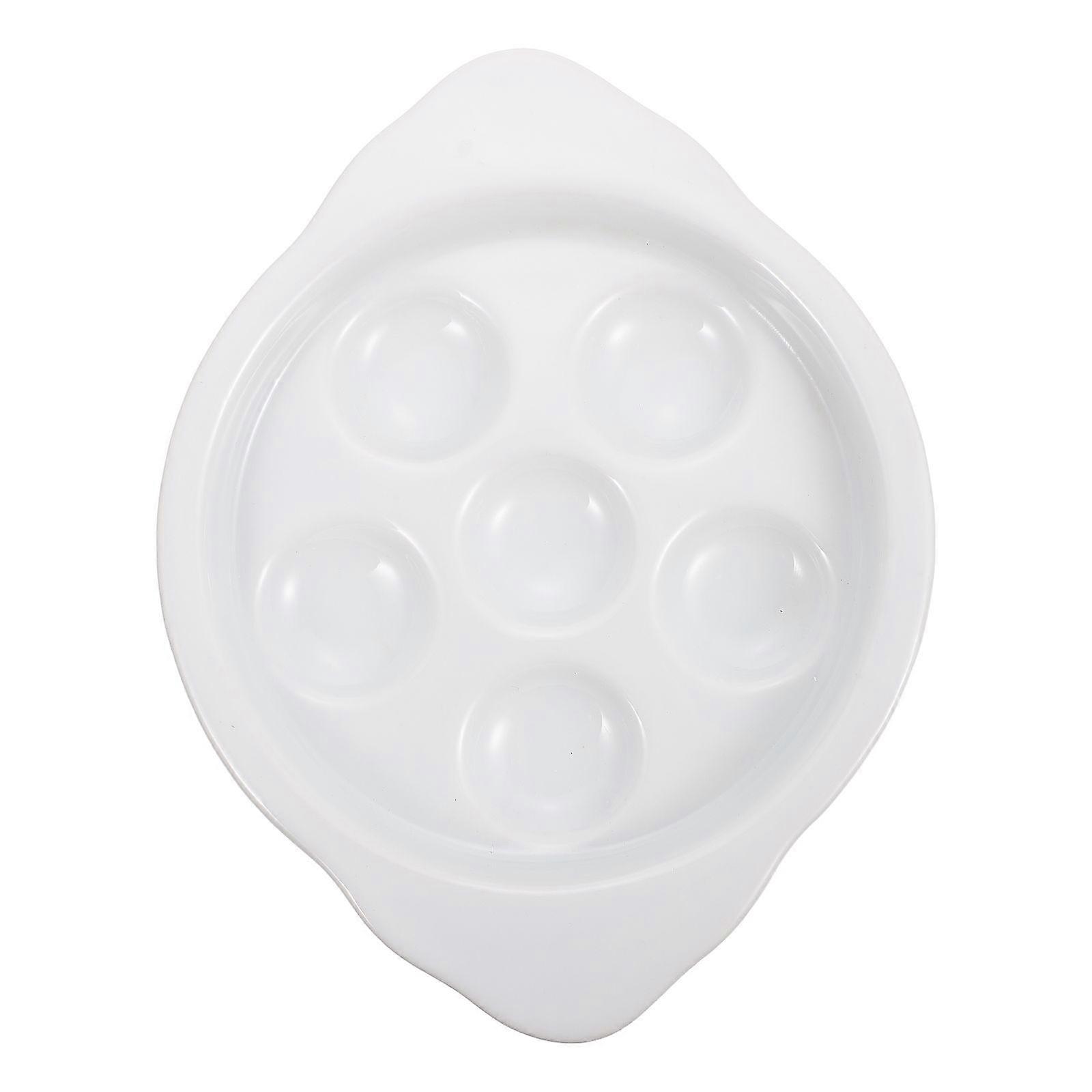 1Pc Ceramic Escargot Plate Snail Baking Dish Simple Conch Holder Cooking Tool