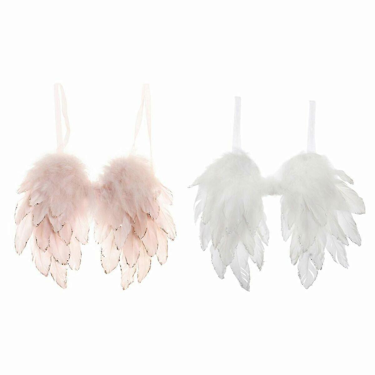 Christmas Ornaments DKD Home Decor Feathers (2 pcs) (28 x 4 x 33 cm)