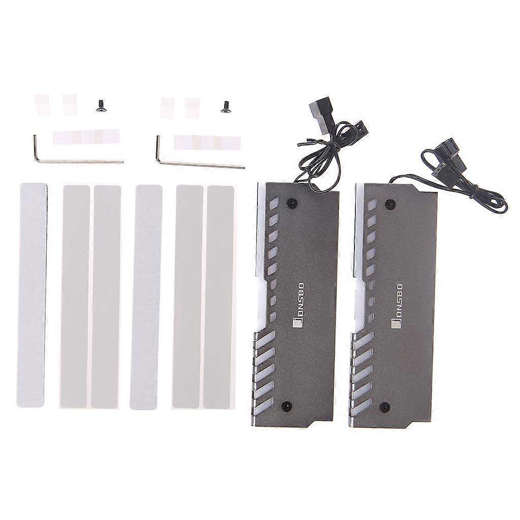 2pcs Memory Heat Sink RAM Cooling Vest Automatic Color Light Radiator Aluminum