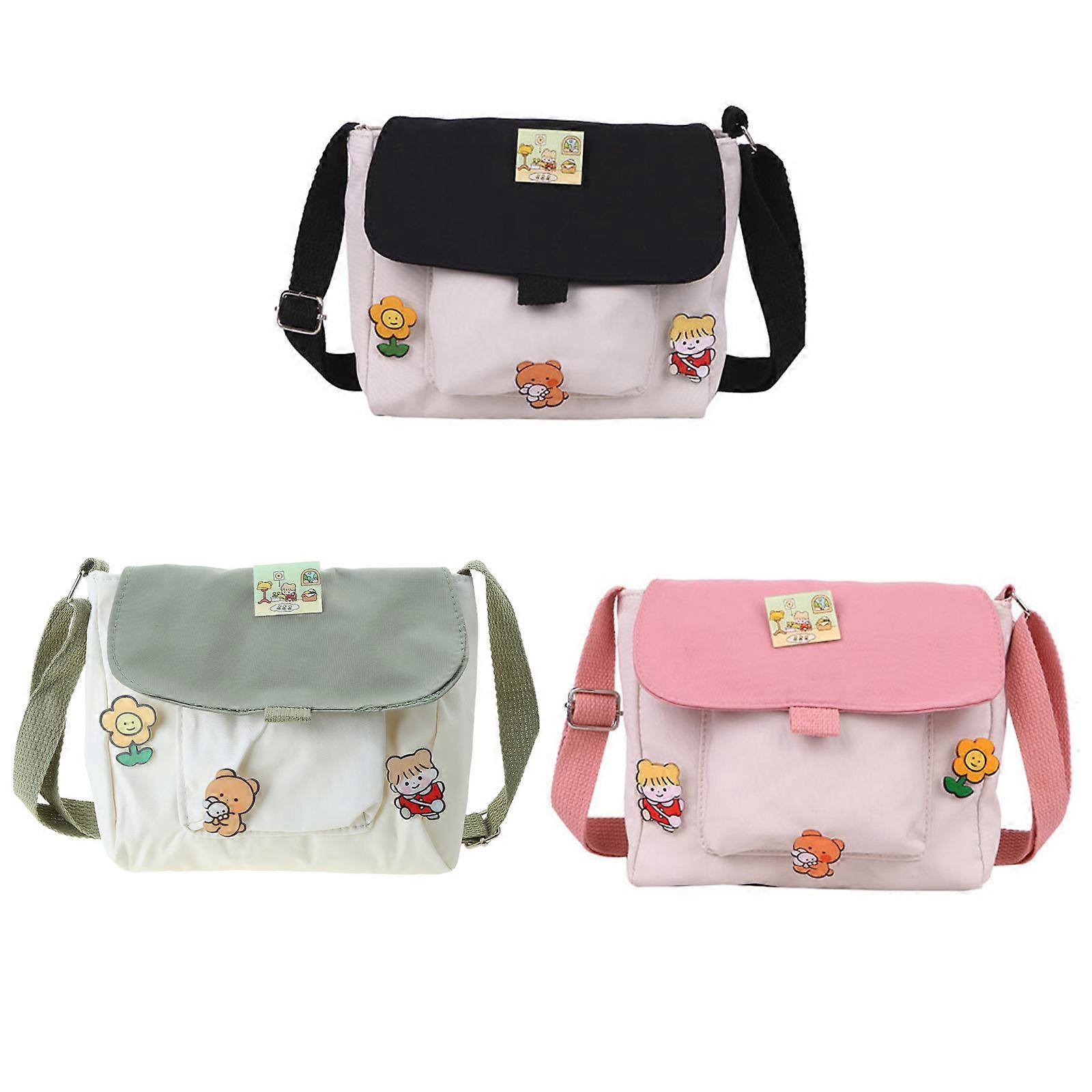 حقائب التسوق النساء الحلو Kawaii المطبوعة قماش الترفيه يوميا حقيبة متجر الوردي