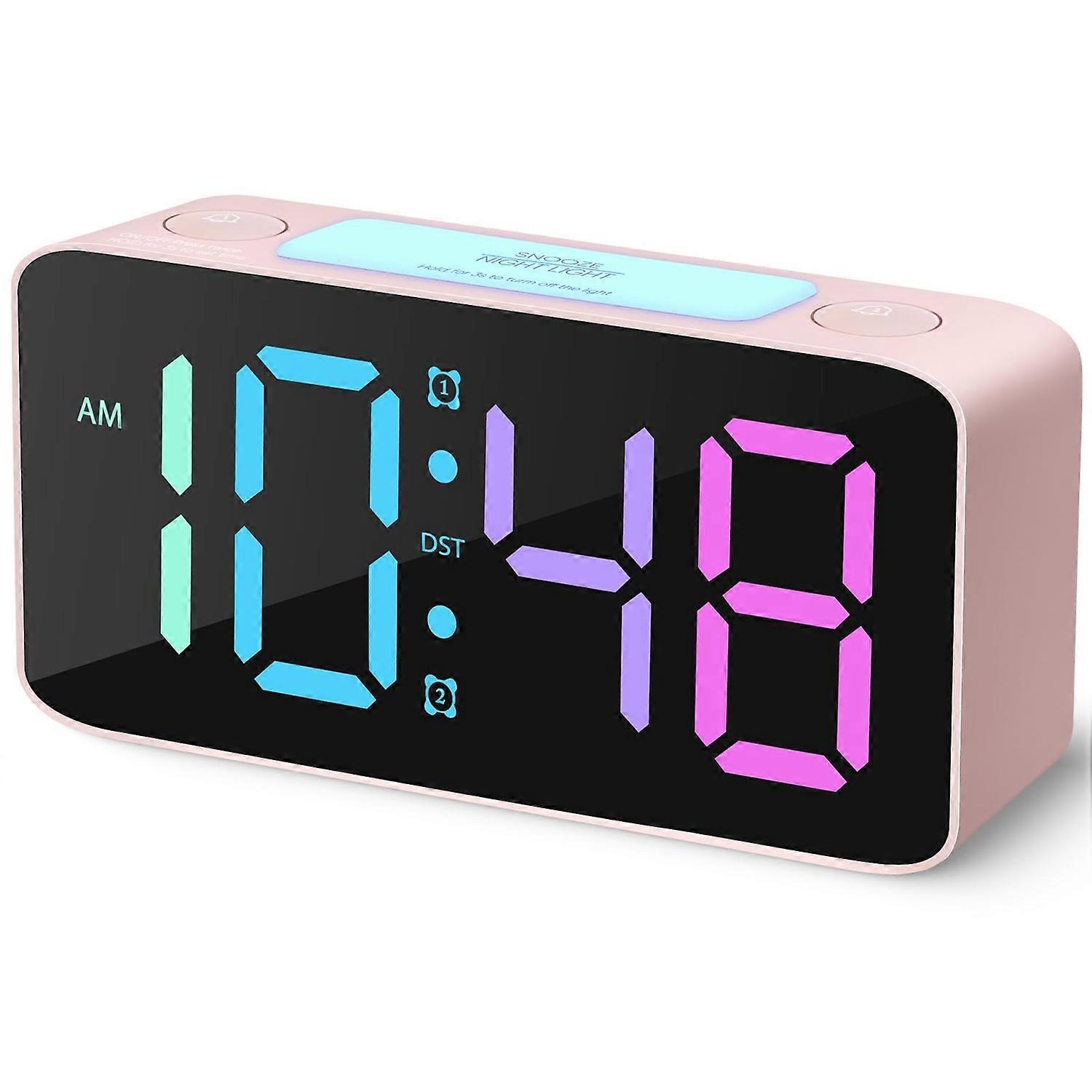 Super Loud Alarm Clock for Heavy Sleepers Adults Digital Clock with 7 Color Night Light