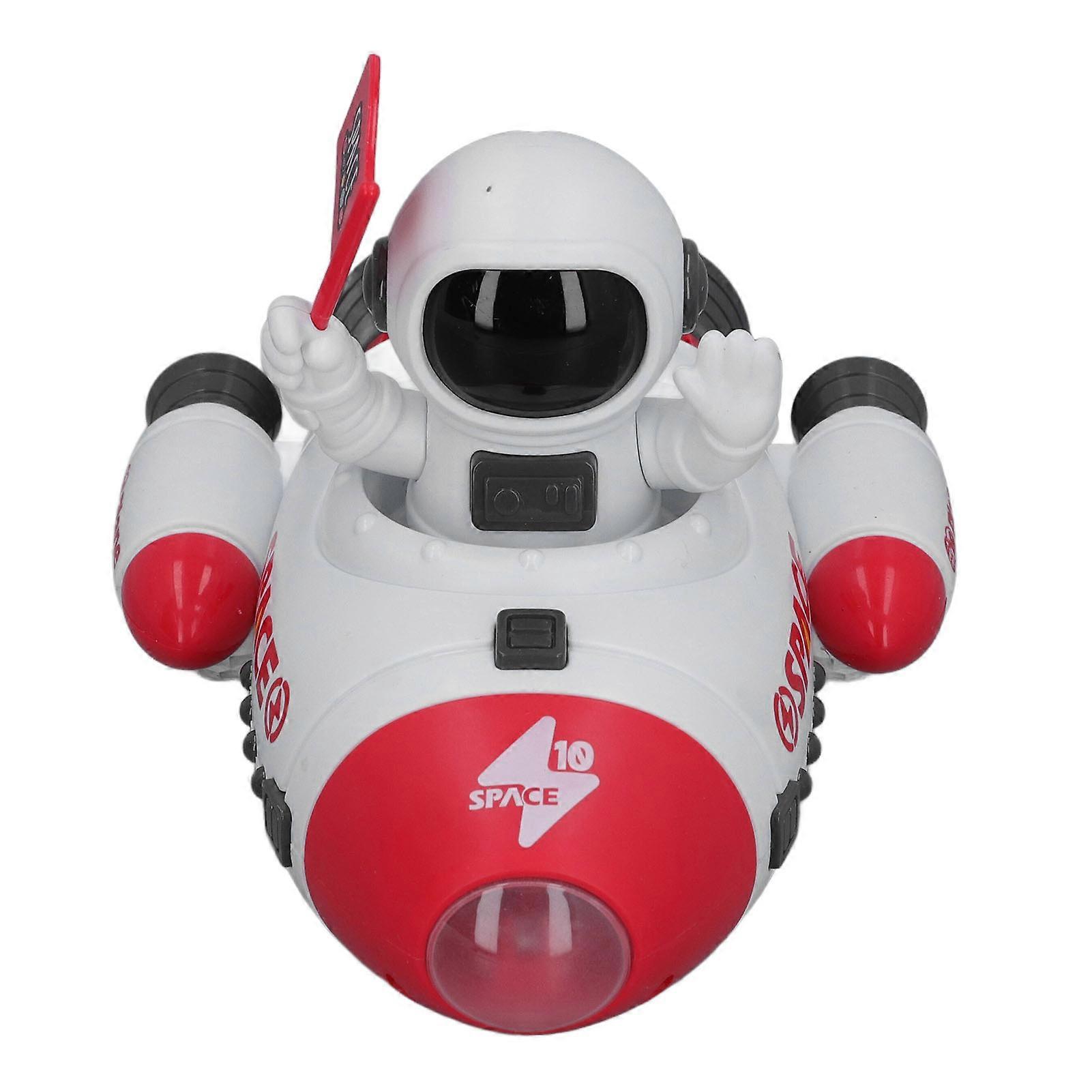 Astronaut Space Shuttle Toy 360 Degree Rotation Electric Blast Off Light Up Spaceship Toy with Music Effect for Kids Red 