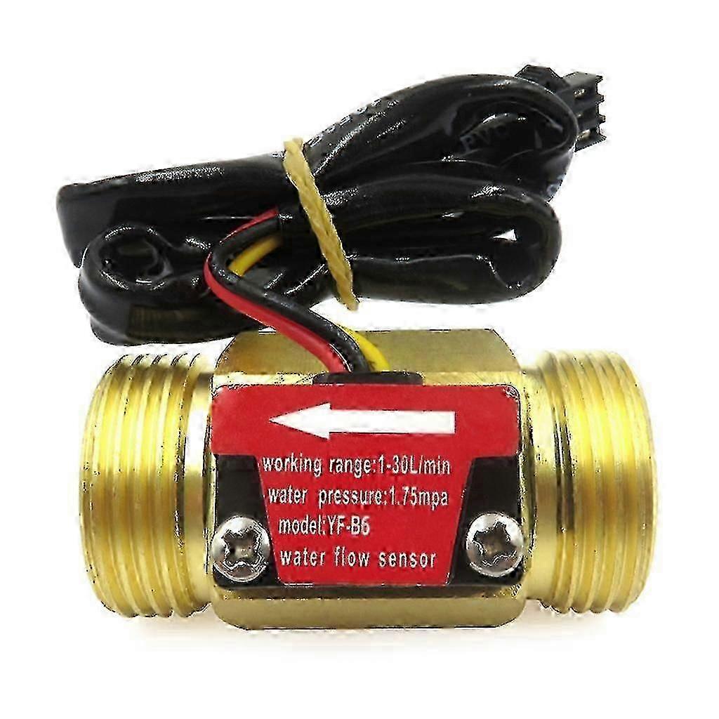 G3/4" Male Thread Brass Water Flow Sensor Hall Effect Sensor Switch- Flow Meter