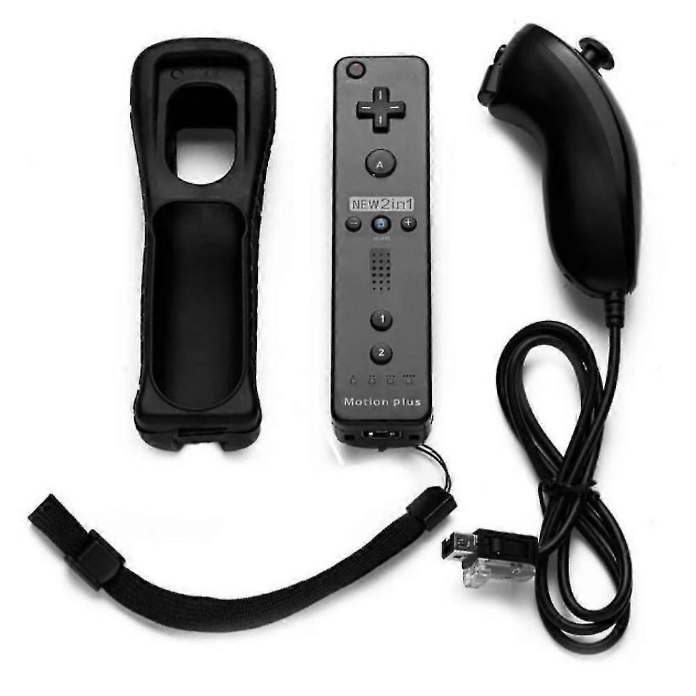 2025 2in1 game controller Wii Nunchuck Remote Controller with Motion Plus Compatible with Wii Console