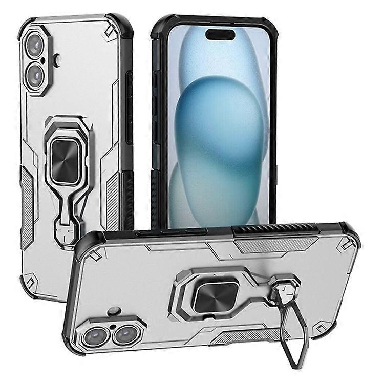 Compatible For iPhone 16 Case Rotatable Ring Kickstand PC + TPU Shockproof Phone Cover