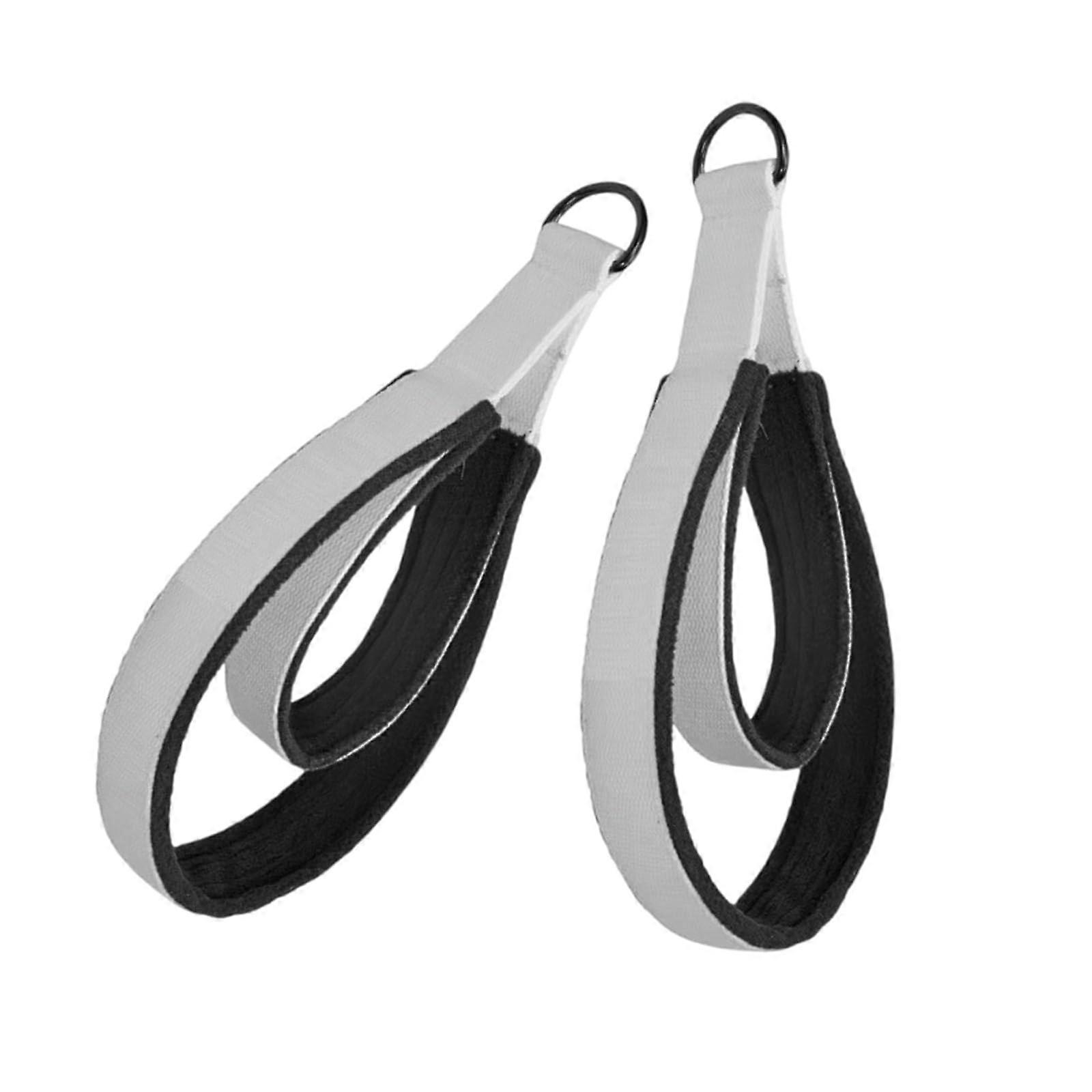 Exercise belt for home, gym, workout, Pilates, Pilates, Pilates, double loop belt for Reformer white