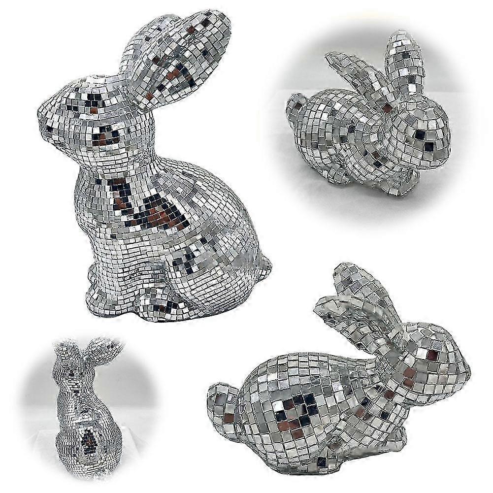 Easter Silver Disco Bunny Table top Decor, 8.5 in