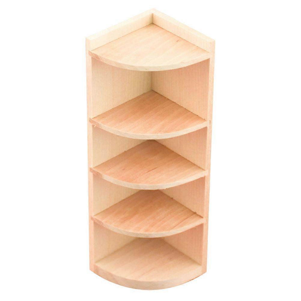 1Pc Mini Corner Cabinet Model Imitation Wooden Bookcase Toy Simulation Prop